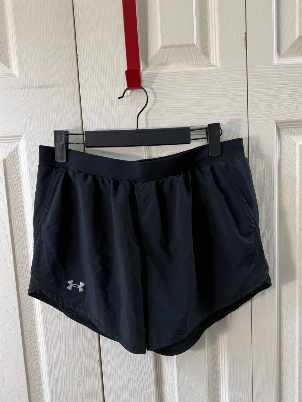 Under Armour Fly-By Running Shorts Black Athletic Built-In Brief Womens Size M